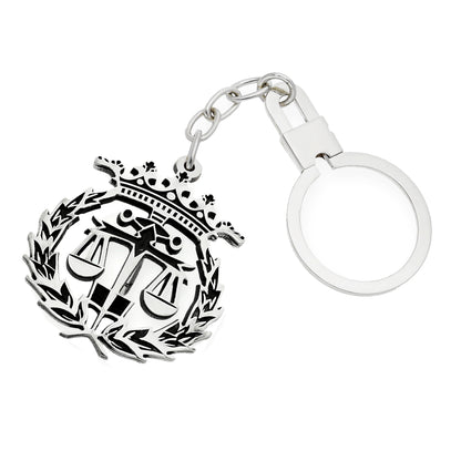 Llavero Insignia de Derecho en Plata de Ley 925