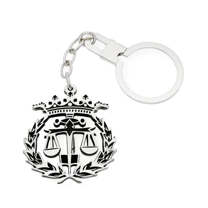 Llavero Insignia de Derecho en Plata de Ley 925