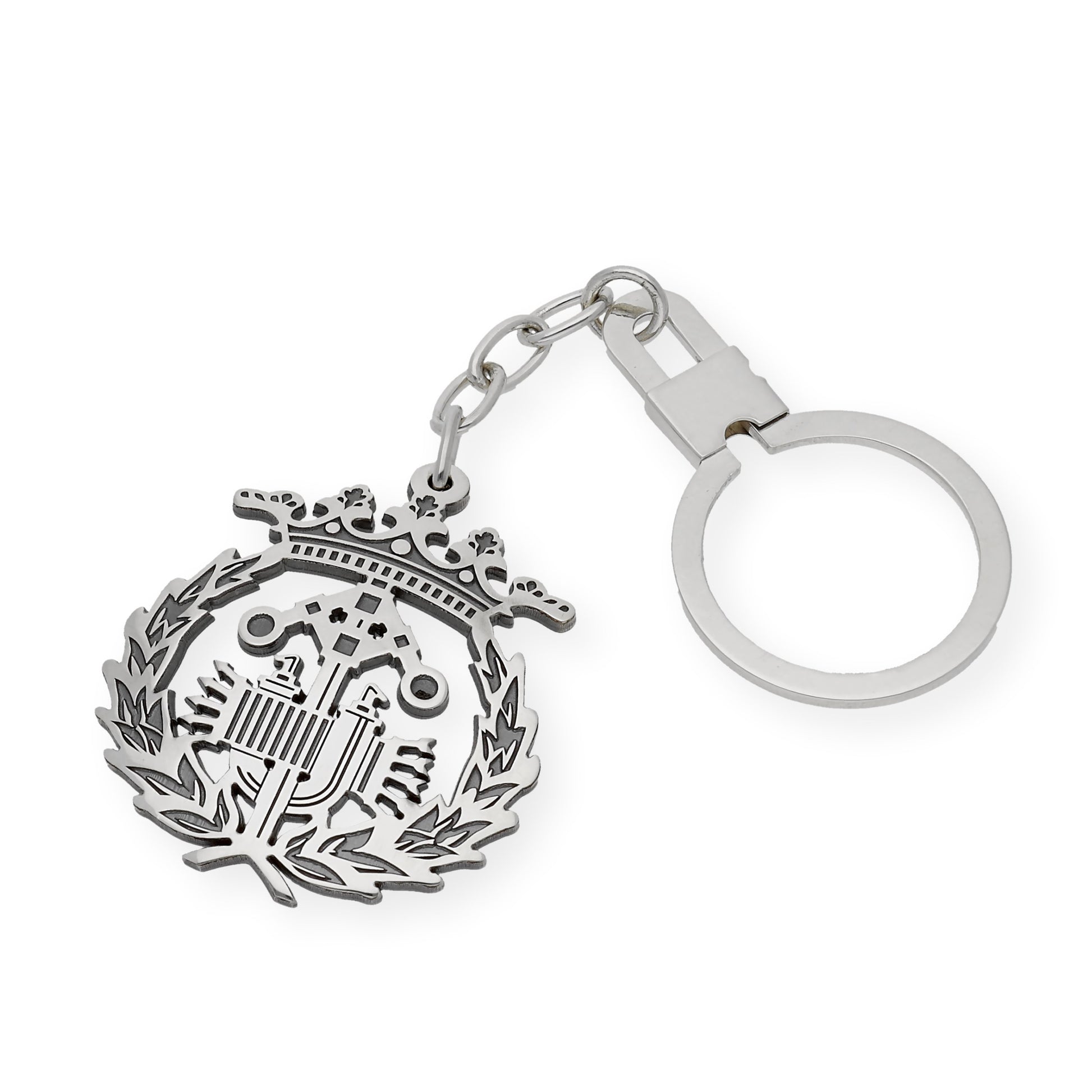 Llavero Insignia de Ingeniería Industrial en Plata de Ley 925