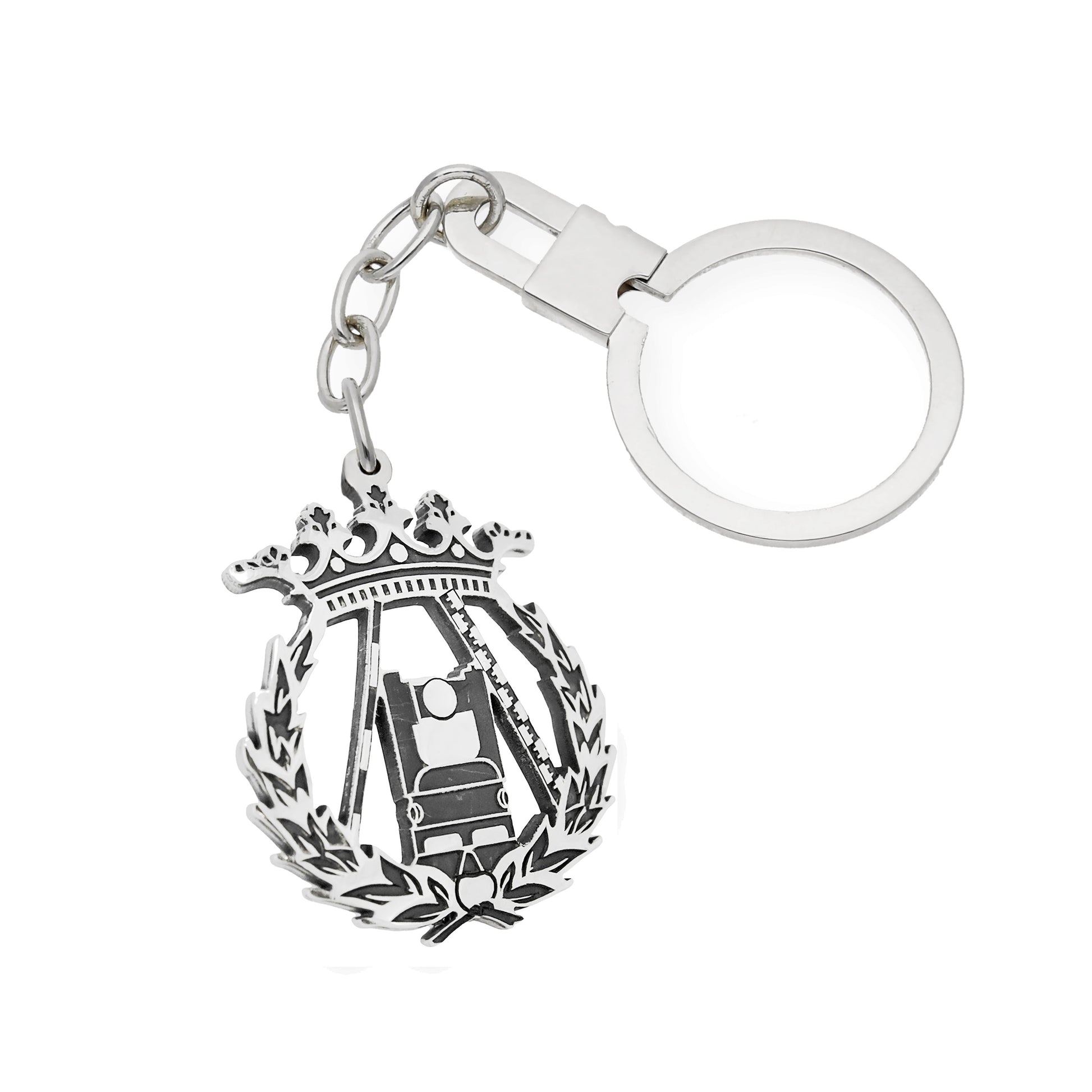 Llavero Insignia de Topografía en Plata de Ley 925