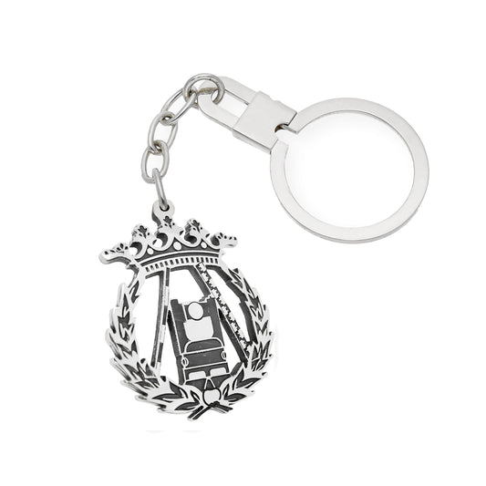 Llavero Insignia de Topografía en Plata de Ley 925