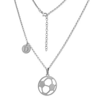 Colgante Balón Fútbol en Plata de Ley 925 y baño Oro 18k