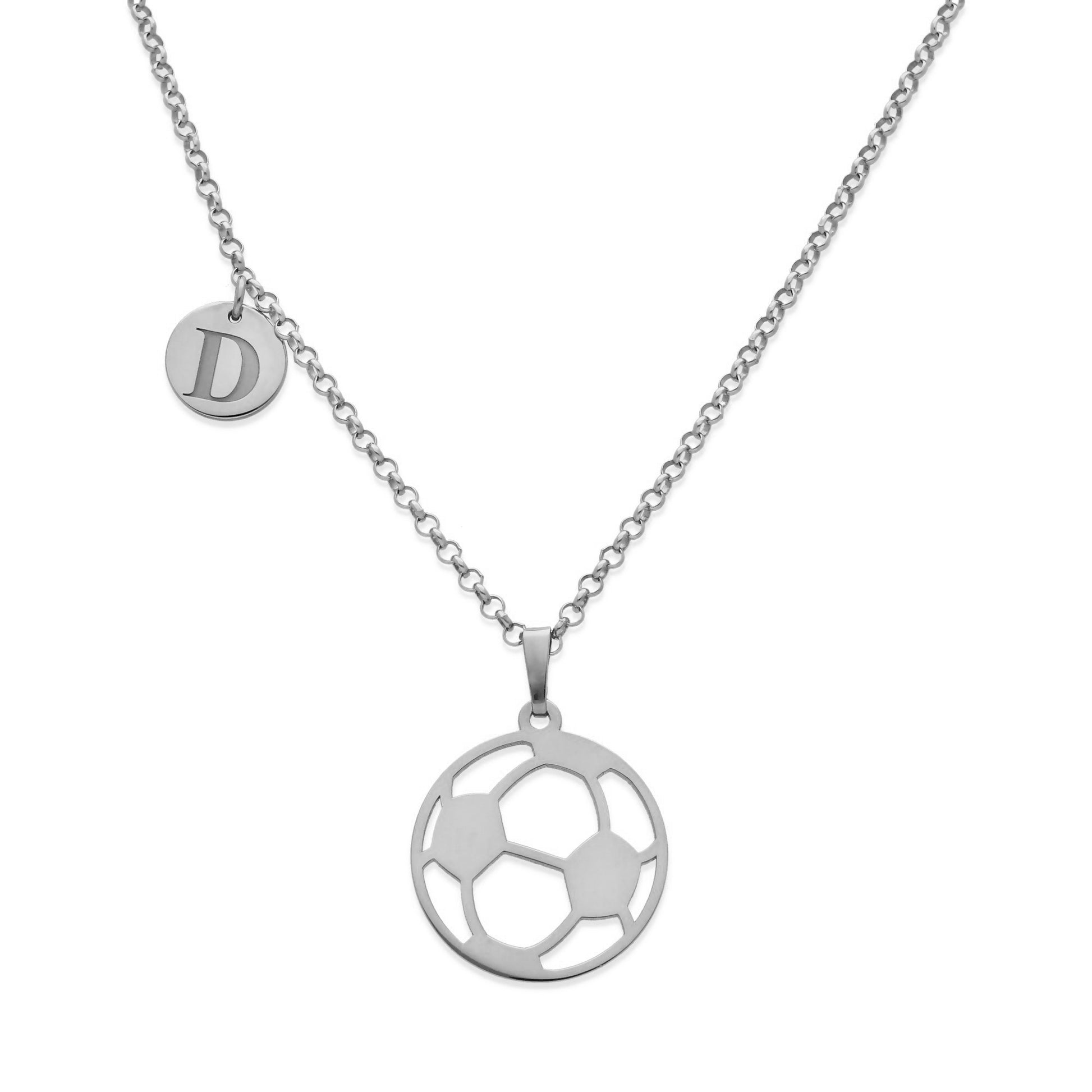 Colgante Balón Fútbol en Plata de Ley 925 y baño Oro 18k