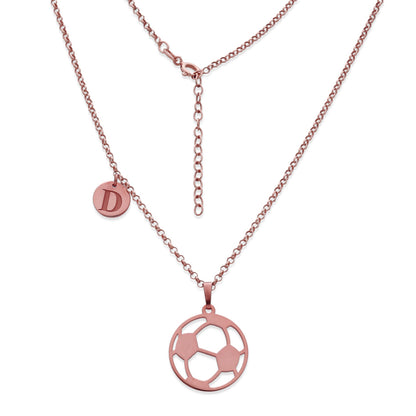 Colgante Balón Fútbol en Plata de Ley 925 y baño Oro 18k