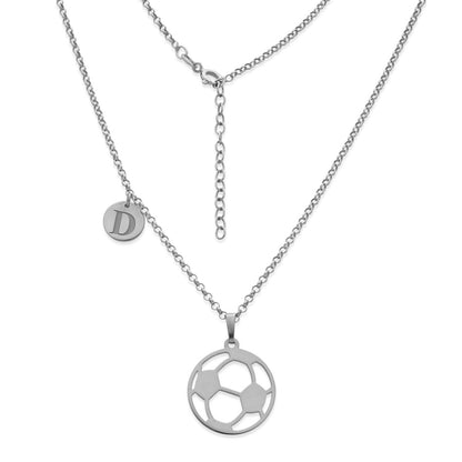 Colgante Balón Fútbol en Plata de Ley 925 y baño Oro rosa 18k