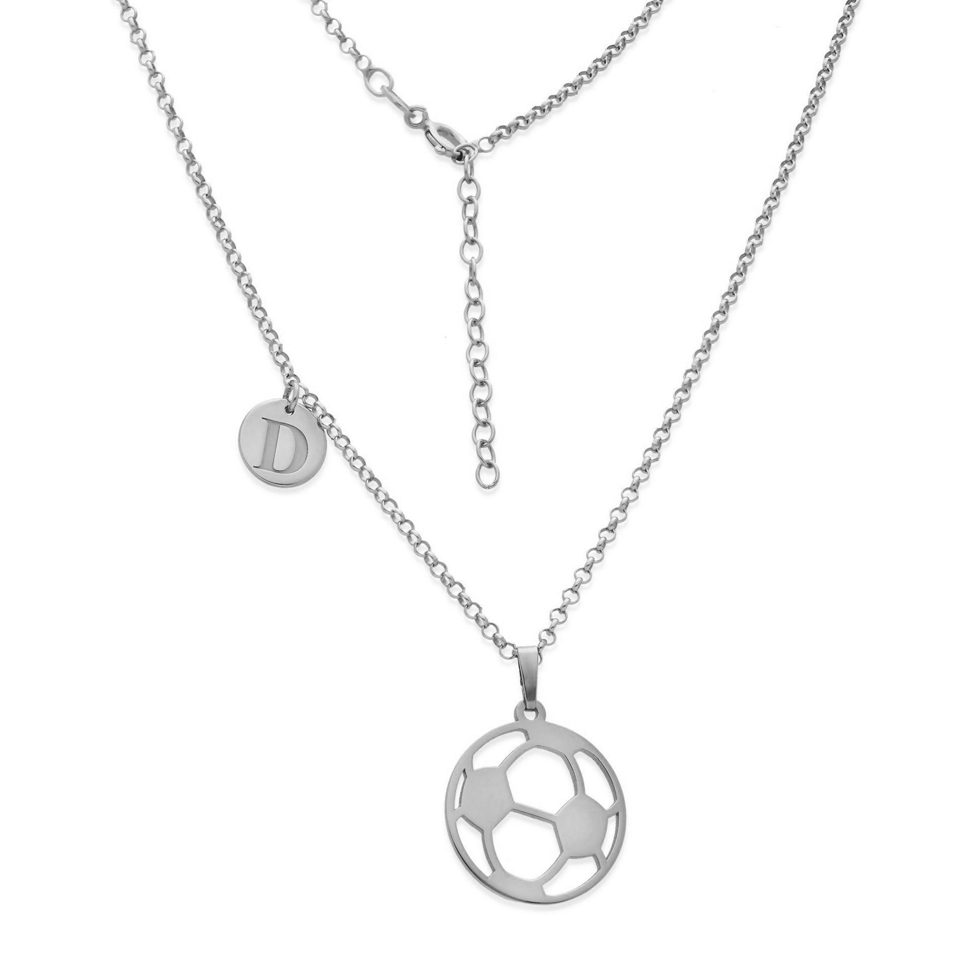 Colgante Balón Fútbol en Plata de Ley 925 y baño Oro rosa 18k