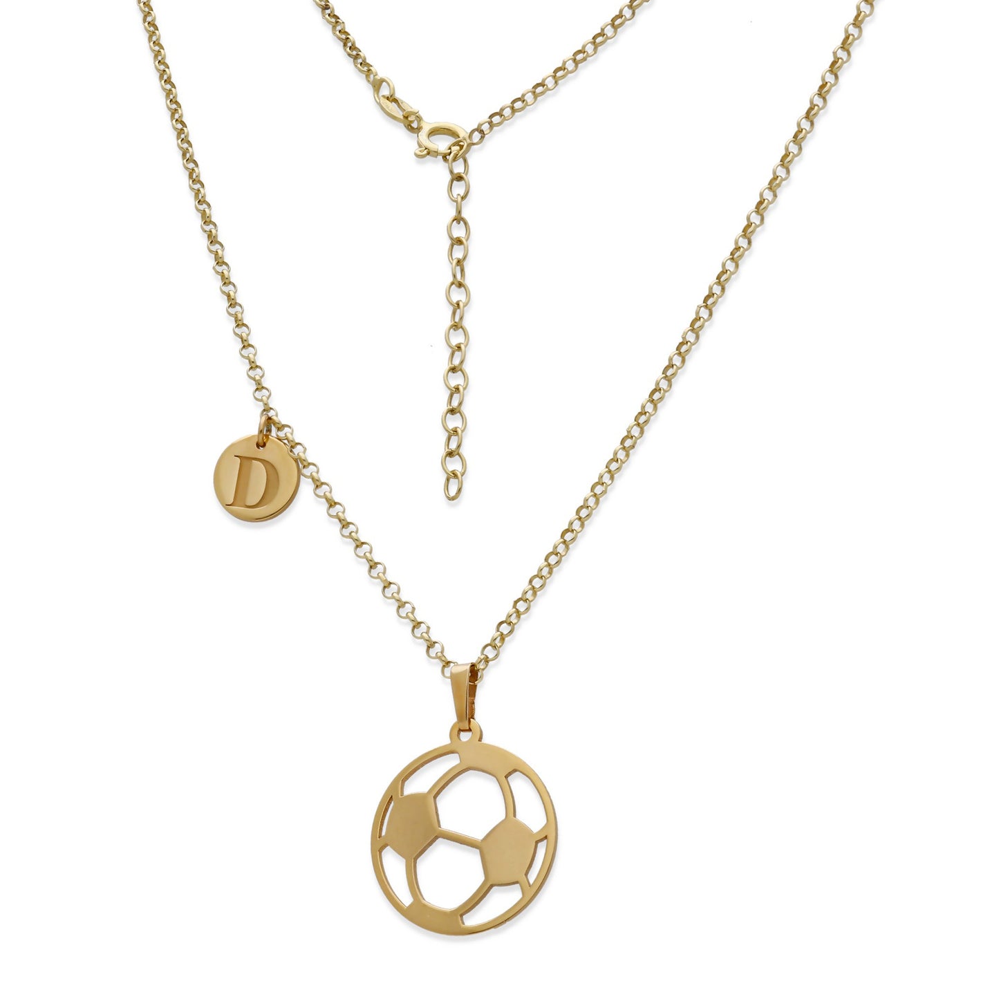 Colgante Balón Fútbol en Plata de Ley 925 y baño Oro rosa 18k