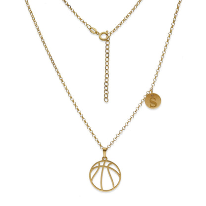 Colgante Balón Baloncesto en Plata de Ley 925 y baño Oro 18k
