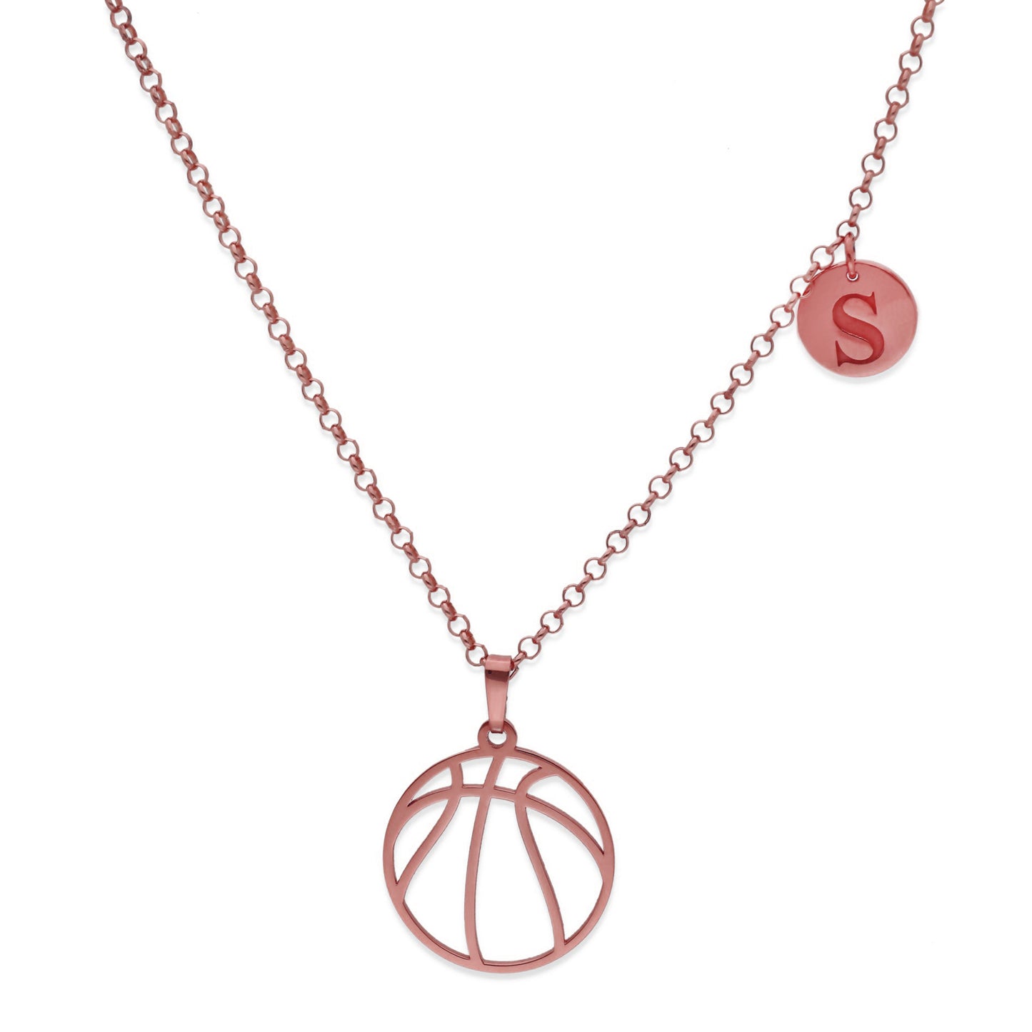 Colgante Balón Baloncesto en Plata de Ley 925 y baño Oro 18k