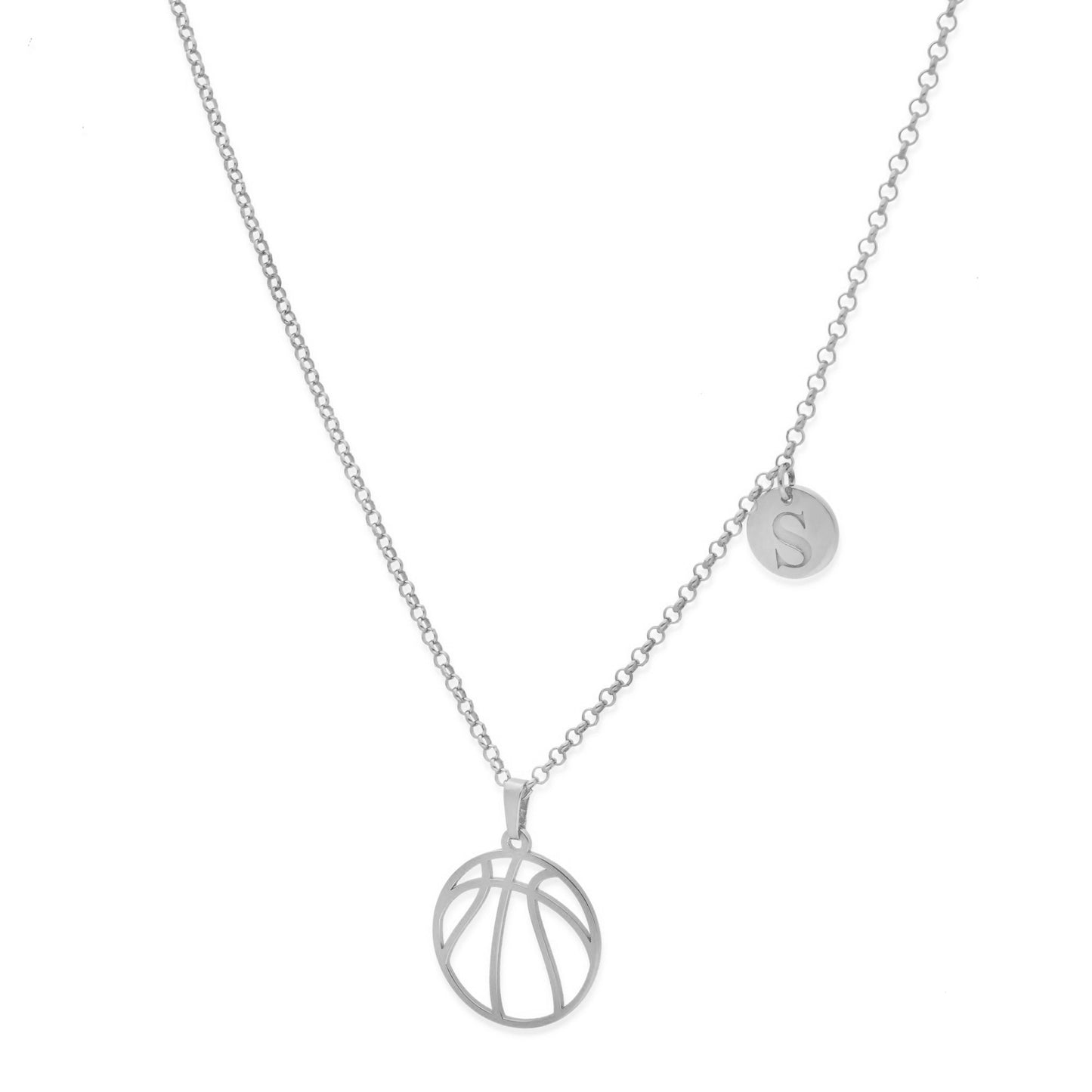 Colgante Balón Baloncesto en Plata de Ley 925 y baño Oro rosa 18k