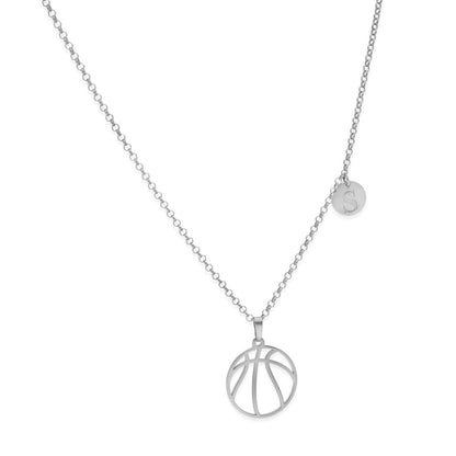 Colgante Balón Baloncesto en Plata de Ley 925 y baño Oro rosa 18k