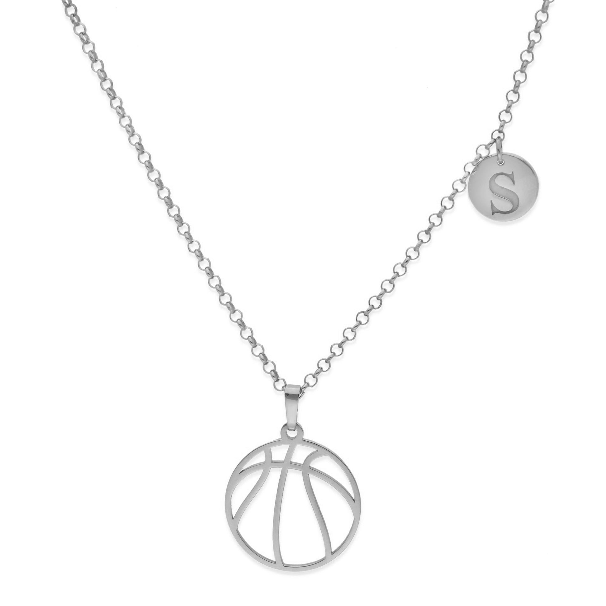 Colgante Balón Baloncesto en Plata de Ley 925 y baño Oro rosa 18k