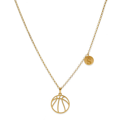 Colgante Balón Baloncesto en Plata de Ley 925 y baño Oro rosa 18k
