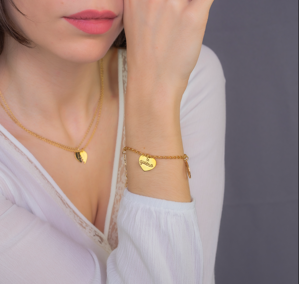 Pulsera Sister Love en Plata 925 y Baño de Oro 18k