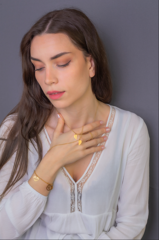 Pulsera Sister Love en Plata 925 y Baño de Oro Rosa 18k