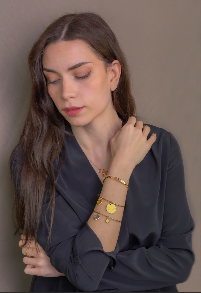 Pulsera Stone Rígida en Plata de Ley 925