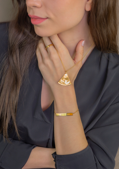 Colgante Ecografía Personalizado en Plata 925 con Baño de Oro Rosa 18k
