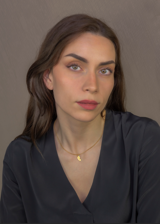 Colgante Pie con Nombre y con Piedra de Color en Plata 925