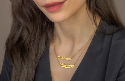 Collar Kassia Nombre y Corazón con Circonita en Plata 925
