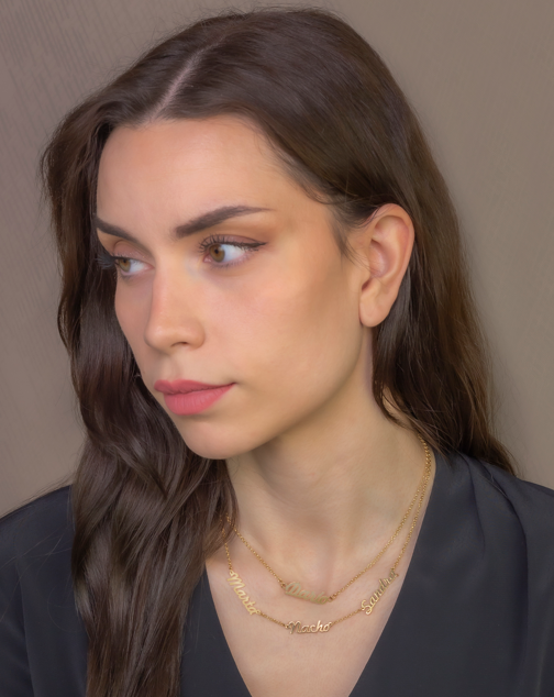 Colgante Dana con Nombre en Plata de Ley 925 y baño Oro rosa 18k