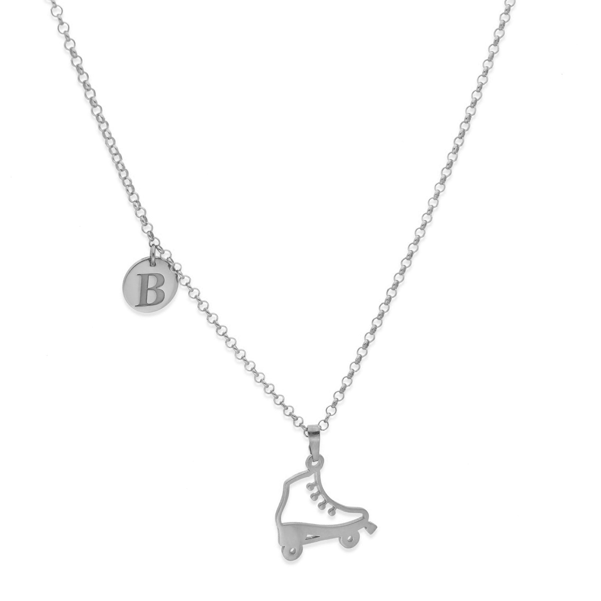 Colgante Patinaje en Plata de Ley 925 y baño Oro rosa 18k