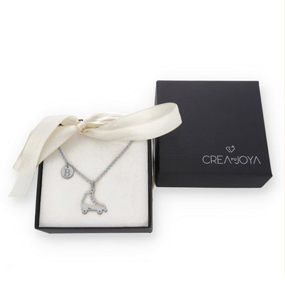 Colgante Patinaje en Plata de Ley 925 y baño Oro rosa 18k