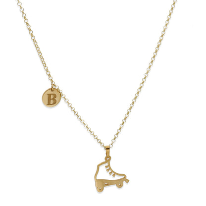 Colgante Patinaje en Plata de Ley 925 y baño Oro rosa 18k