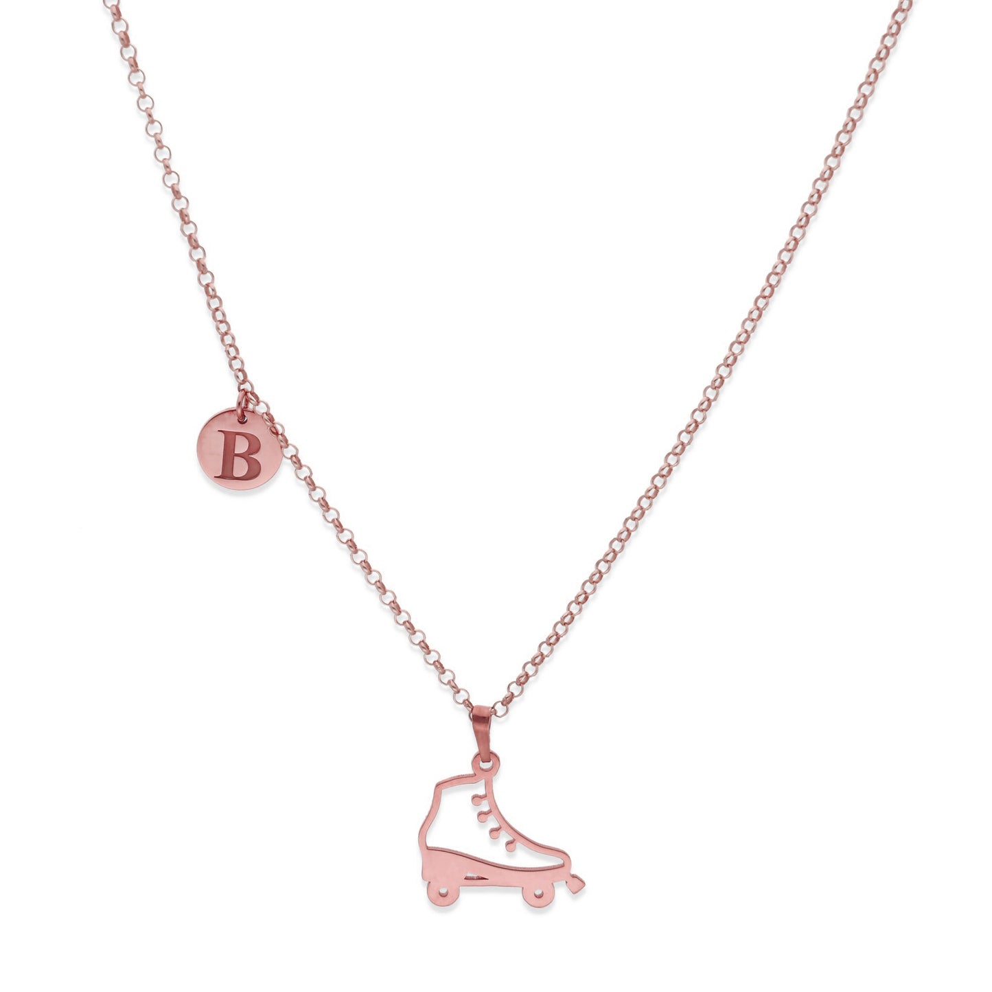 Colgante Patinaje en Plata de Ley 925 y baño Oro rosa 18k