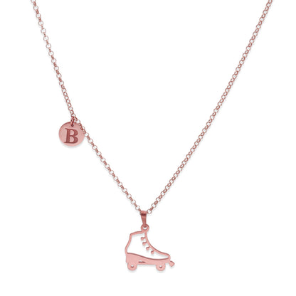 Colgante Patinaje en Plata de Ley 925 y baño Oro rosa 18k