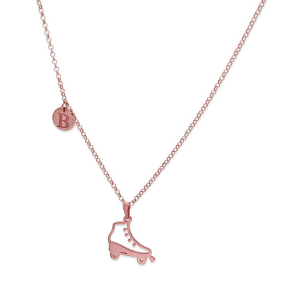 Colgante Patinaje en Plata de Ley 925 y baño Oro rosa 18k