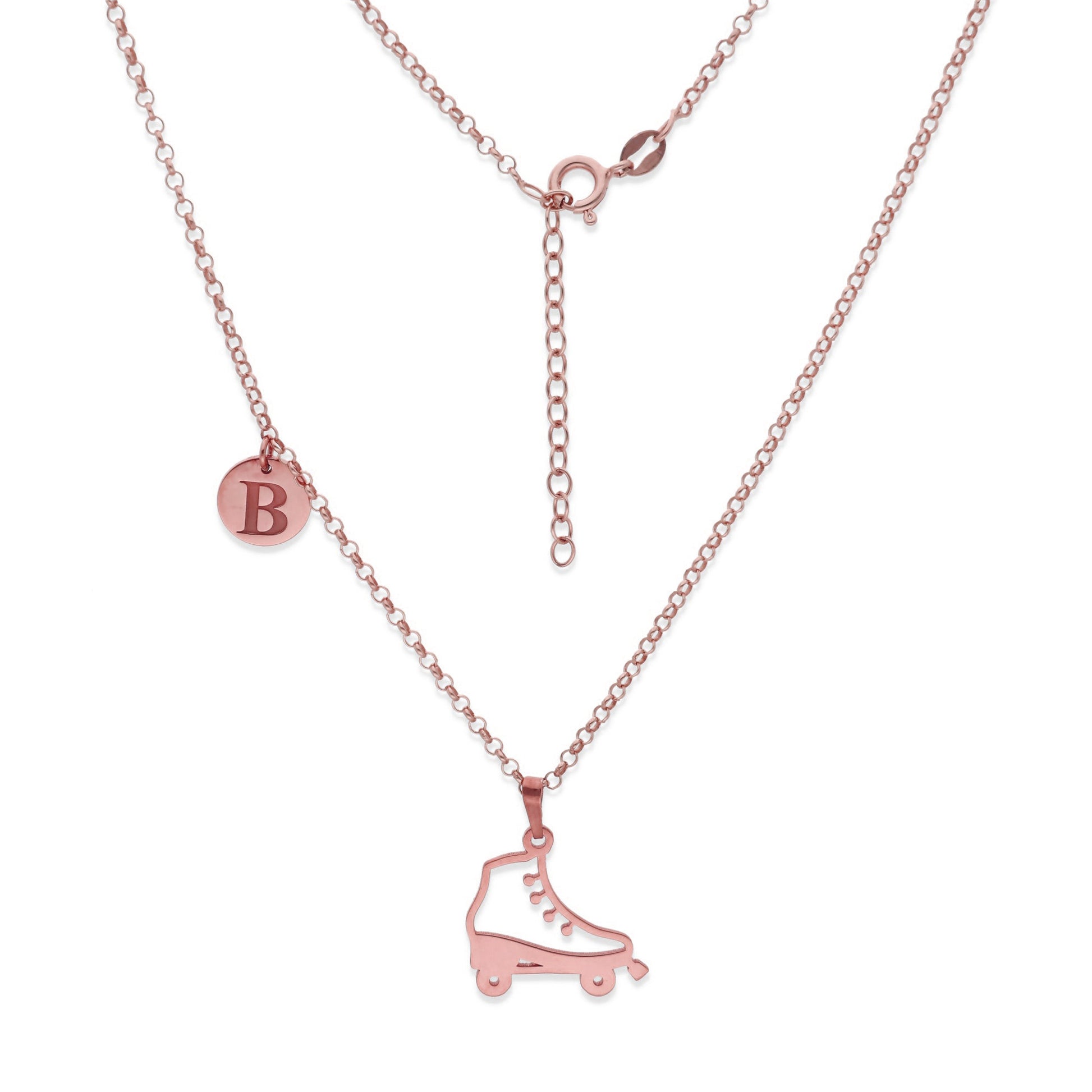 Colgante Patinaje en Plata de Ley 925 y baño Oro rosa 18k