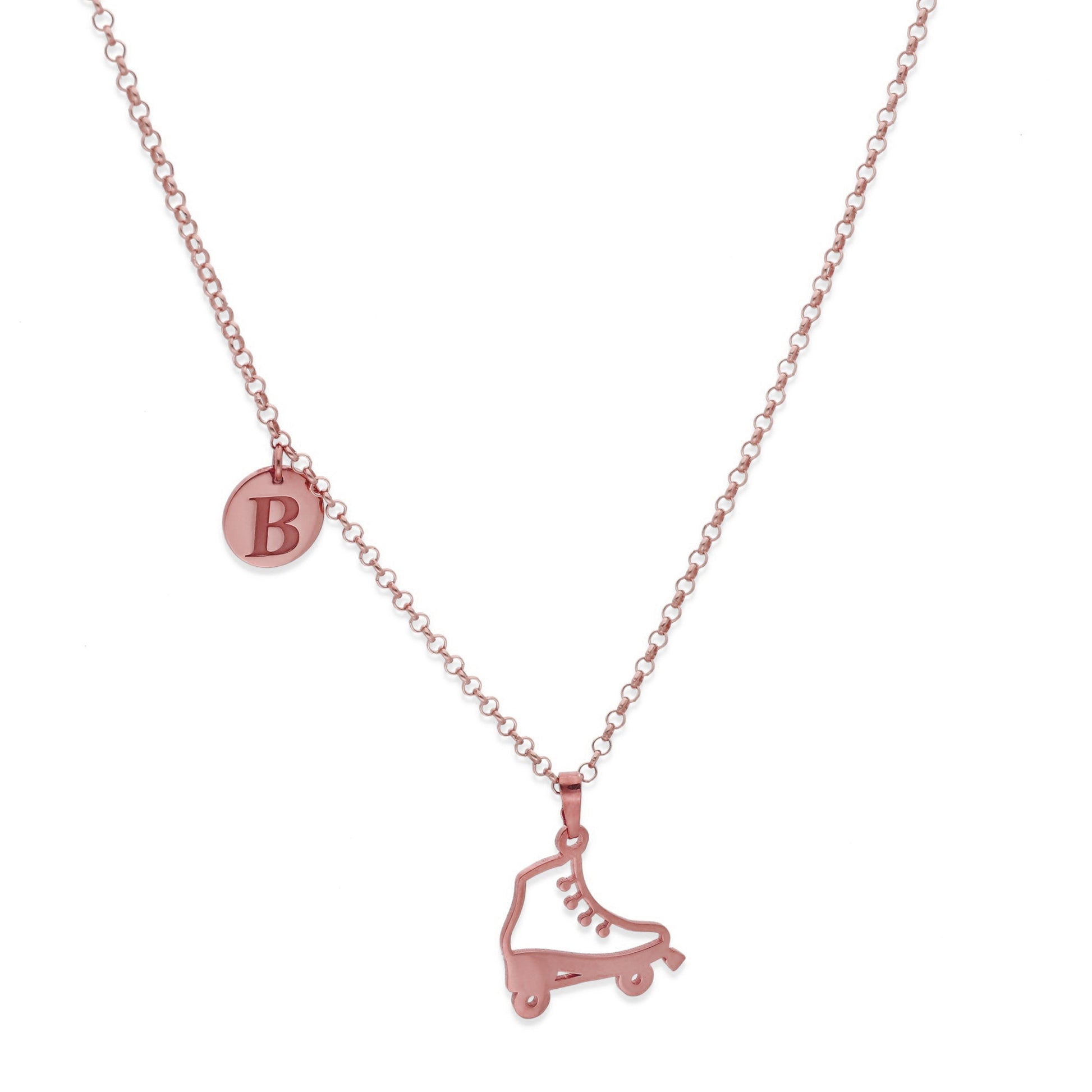 Colgante Patinaje en Plata de Ley 925 y baño Oro rosa 18k