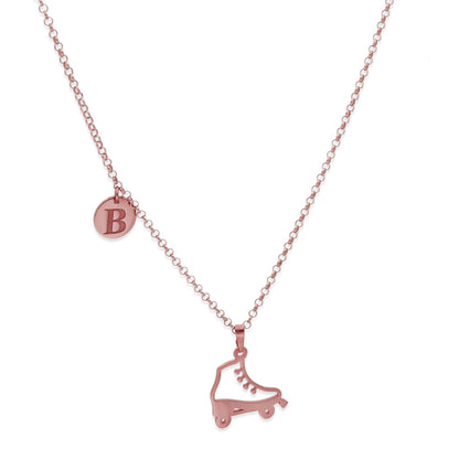 Colgante Patinaje en Plata de Ley 925 y baño Oro rosa 18k