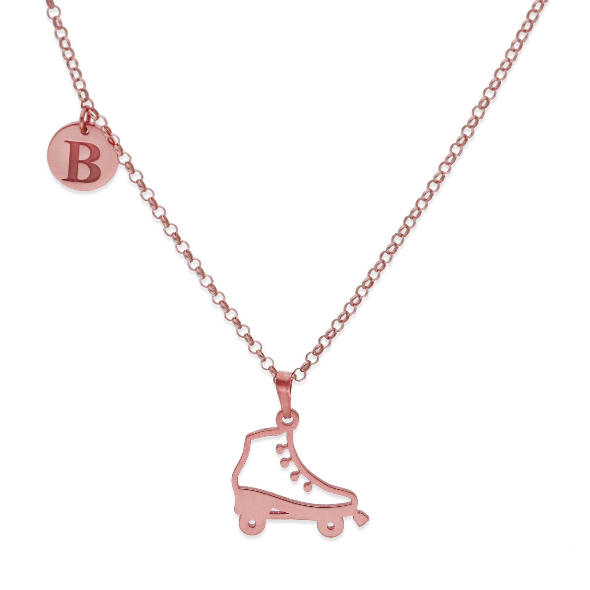 Colgante Patinaje en Plata de Ley 925 y baño Oro rosa 18k