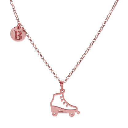 Colgante Patinaje en Plata de Ley 925 y baño Oro rosa 18k