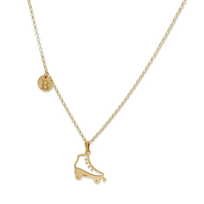 Colgante Patinaje en Plata de Ley 925 y baño Oro rosa 18k