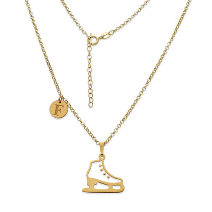 Colgante Patinaje sobre Hielo en Plata de Ley 925 y baño Oro 18k