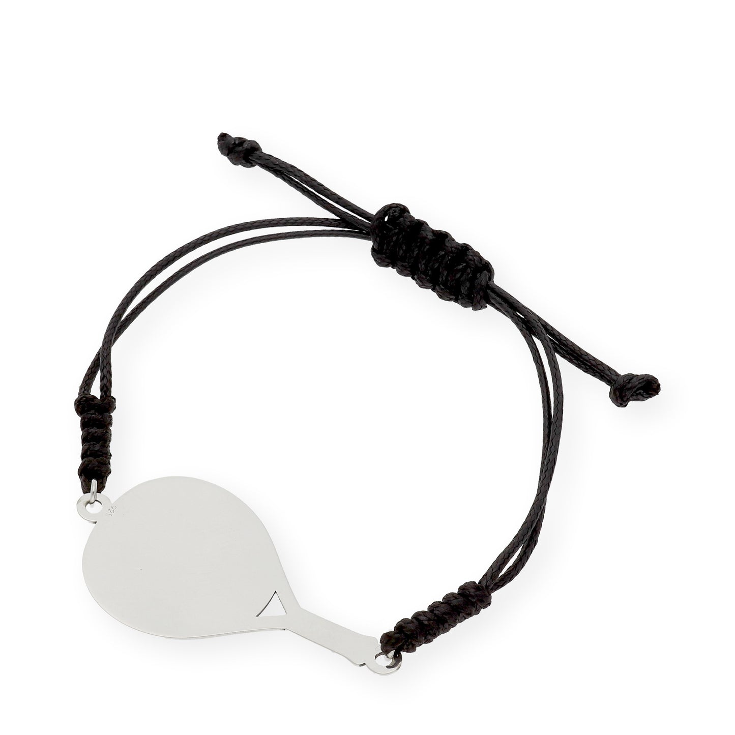Pulsera Pádel en Plata de Ley 925 y macramé.