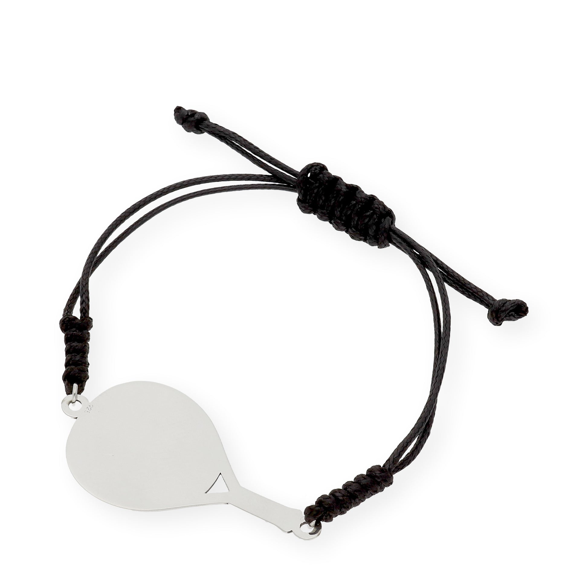 Pulsera Pádel en Plata de Ley 925 y macramé.