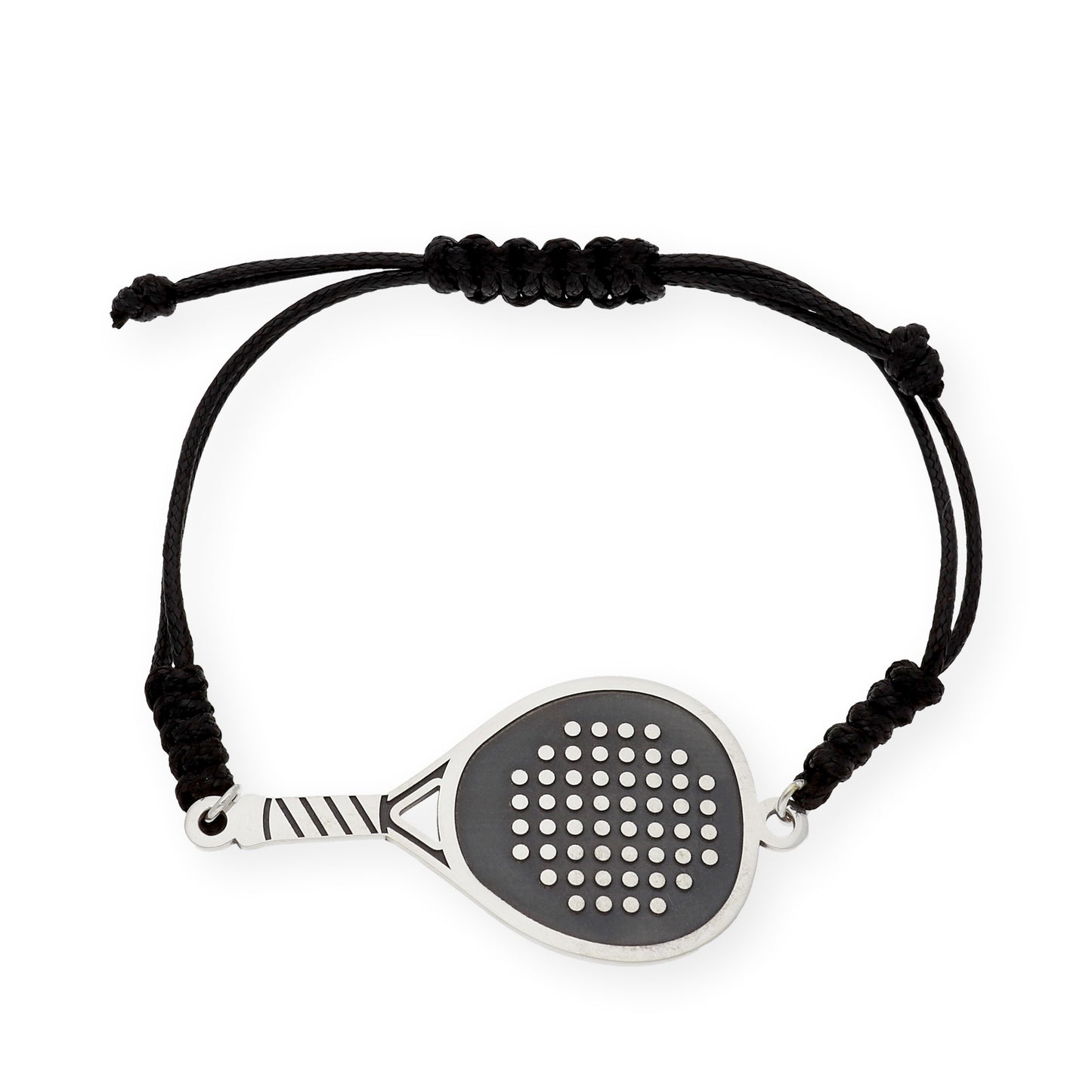 Pulsera Pádel en Plata de Ley 925 y macramé.