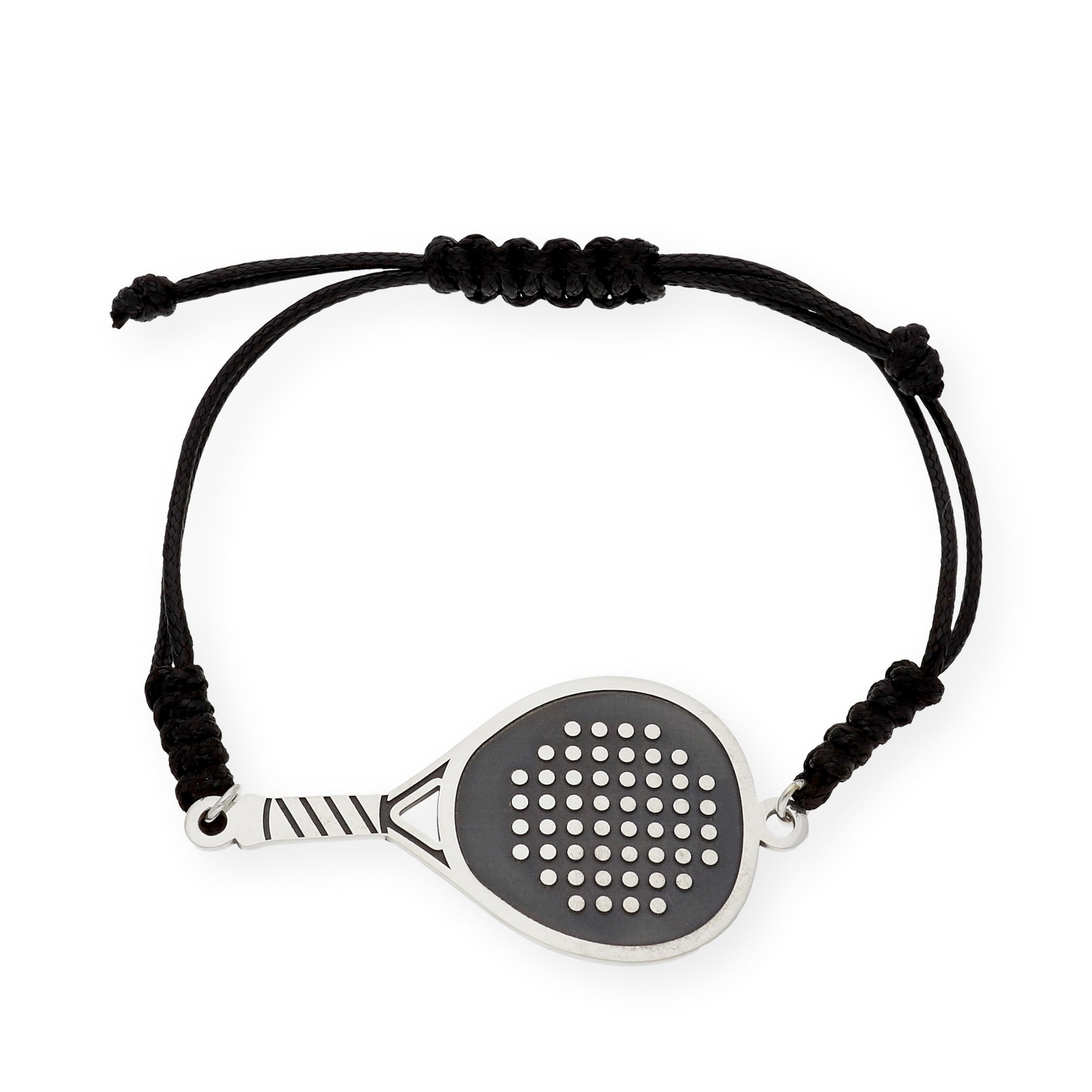 Pulsera Pádel en Plata de Ley 925 y macramé.