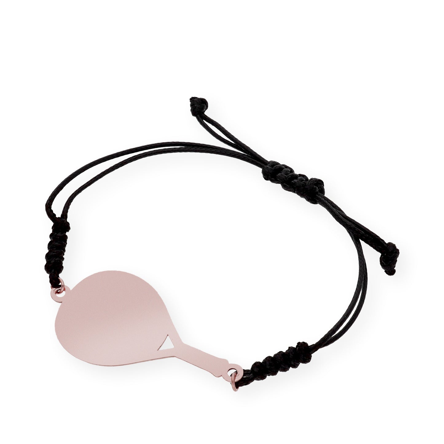 Pulsera Pádel en Plata de Ley 925 con baño Oro 18k y macramé.