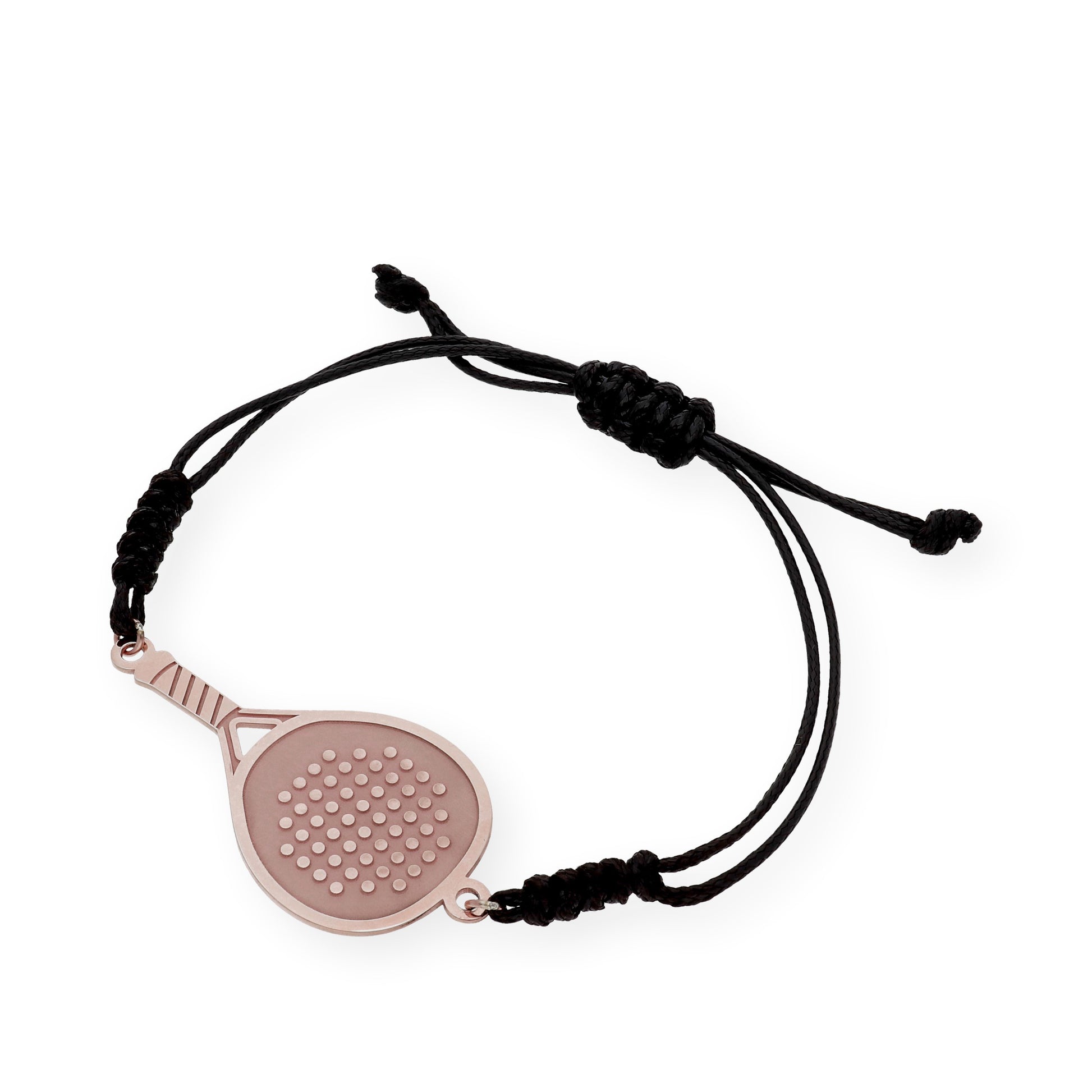 Pulsera Pádel en Plata de Ley 925 con baño Oro 18k y macramé.