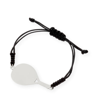 Pulsera Pádel en Plata de Ley 925 con baño Oro rosa 18k y macramé.