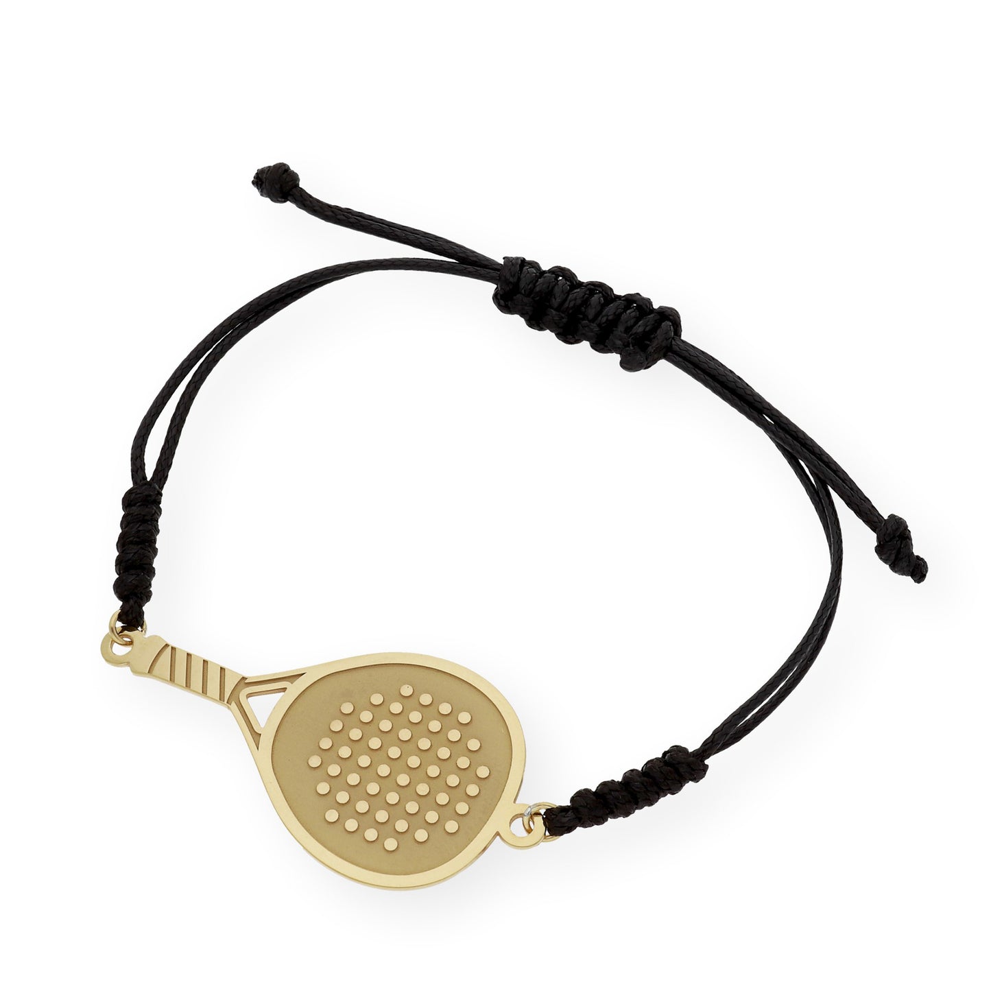 Pulsera Pádel en Plata de Ley 925 con baño Oro rosa 18k y macramé.