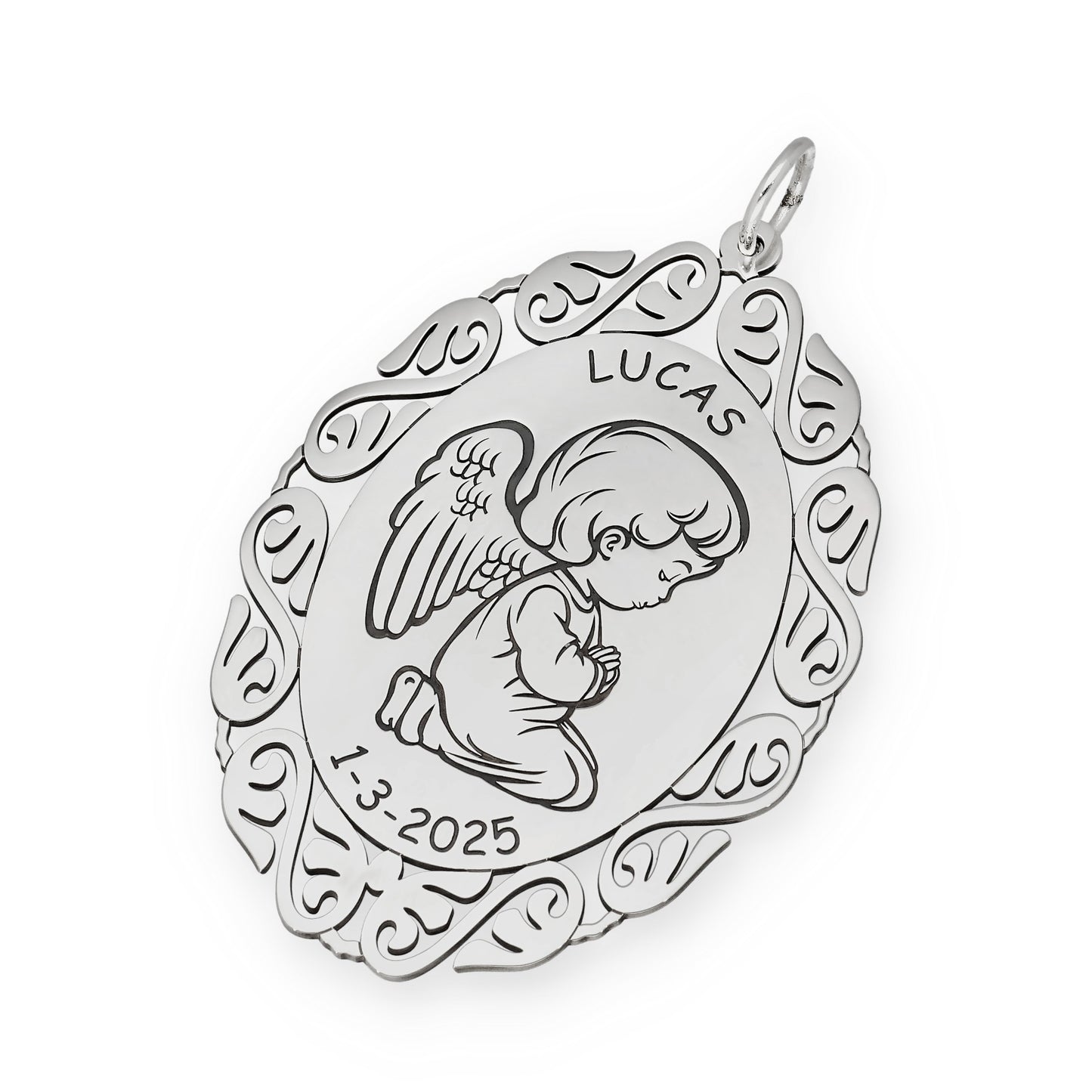 Medalla de Cuna Angelito en Plata de Ley 925
