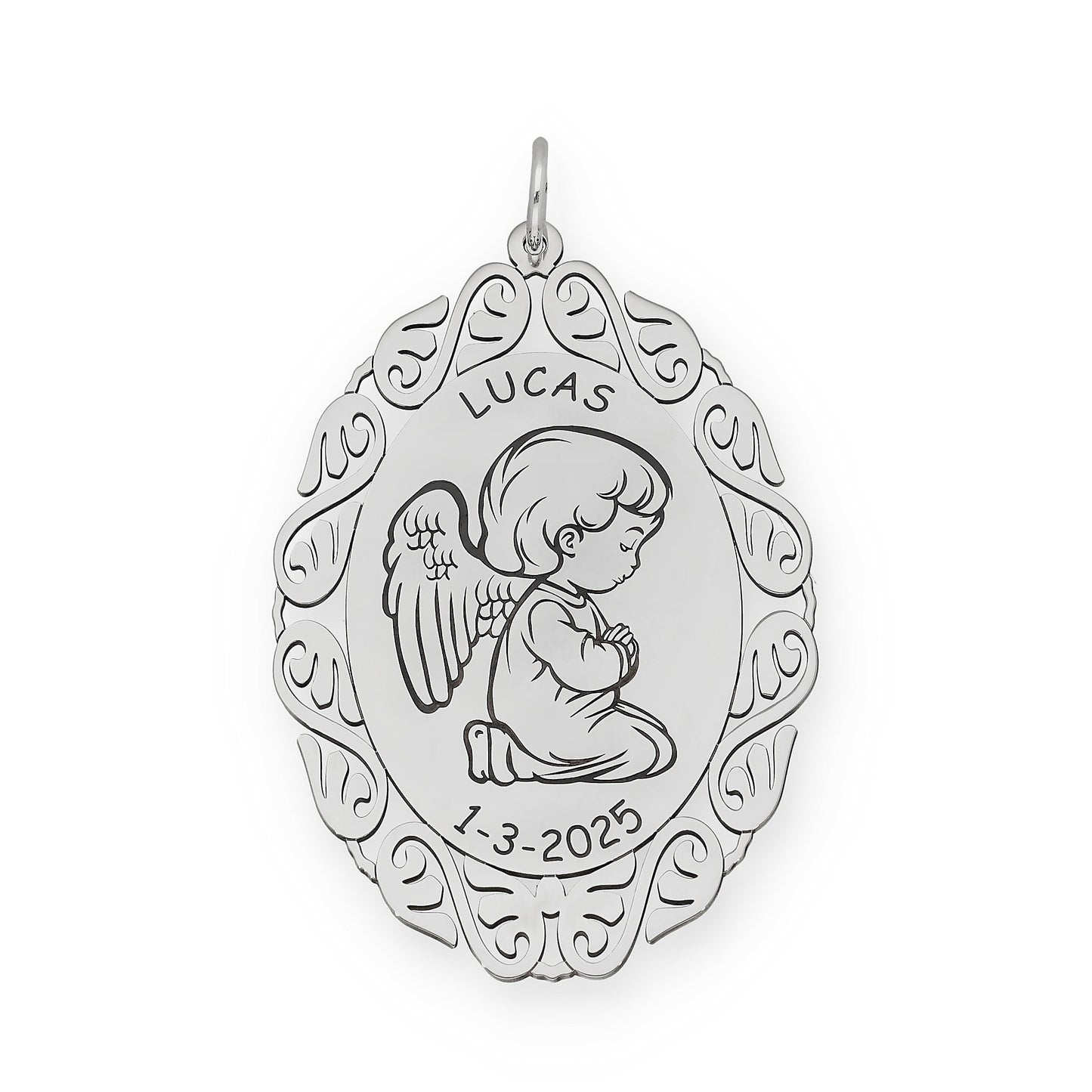 Medalla de Cuna Angelito en Plata de Ley 925