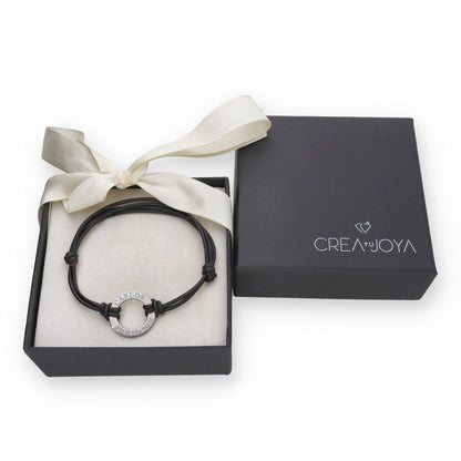 Pulsera Adel en Plata de Ley 925 y cuero