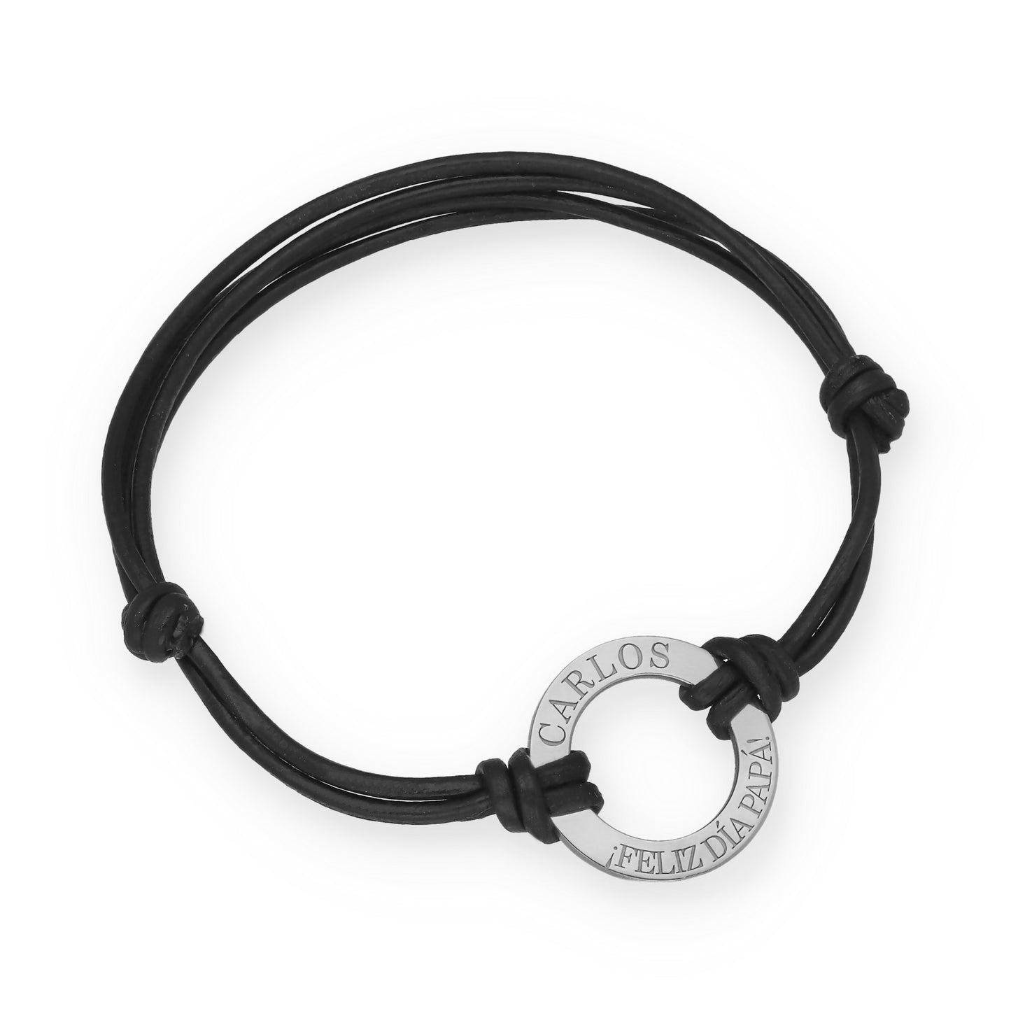 Pulsera Adel en Plata de Ley 925 con baño Oro 18k y cuero