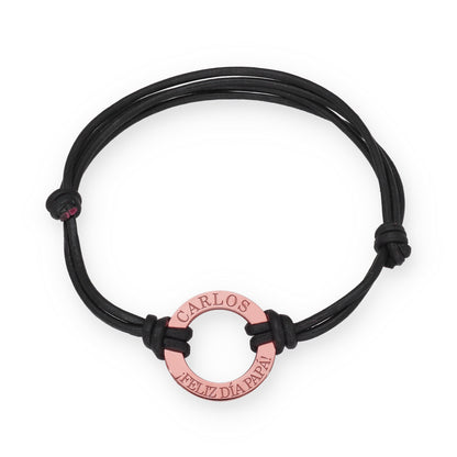 Pulsera Adel en Plata de Ley 925 con baño Oro 18k y cuero